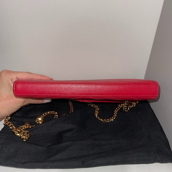 COPY - Saint Laurent Monogram Large Grain de Poudre Calfskin Wallet on Chain - … - Picture 8 of 9